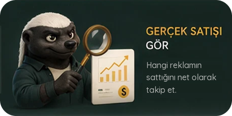 Gerçek satışı gör — hangi reklamın sattığını net olarak takip et.