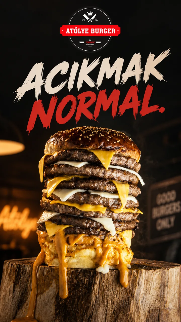 Hamburger restoranı reklam görseli