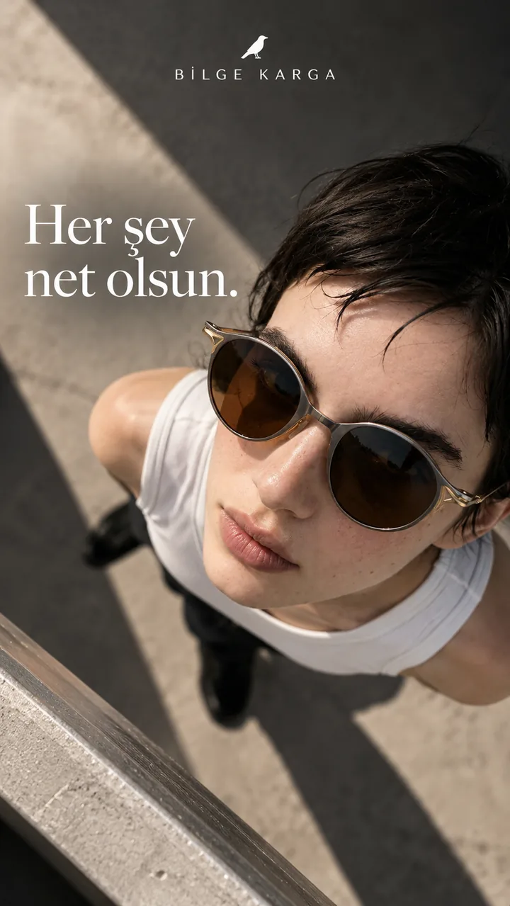 Güneş gözlüğü reklam görseli